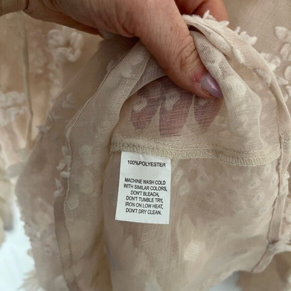 Calypso St. Barth 3D Floral Pom Cream Boho Top - Picture 5 of 5